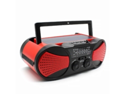 Radio solar con manivela, linterna multifuncional de 4000 mAh, color rojo Cuich