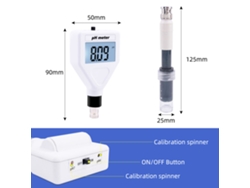 Medidor De Ph Digital Portátil Con Sonda Reemplazable Para Piel, Suelo Y Alimentos - Pantalla Lcd - Ip67