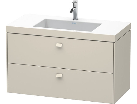 Lavabo para muebles DURAVIT Brioso c-bonded con subestructura de pared 100,0x48,0 cm 2 cajones incl. hueco para sifón y faldón sin rebosadero co