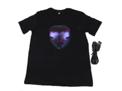 Camiseta Led Iluminada Programável Com Controle App Para Festas De Dança E Decoração De Natal