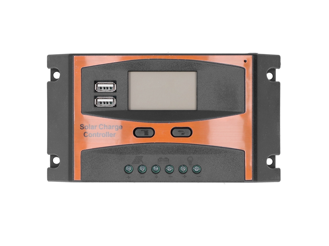 Controlador De Carga Solar Pwm Ip32 De 12v/24v Y 60a Con Pantalla Digital Y Puertos Usb.