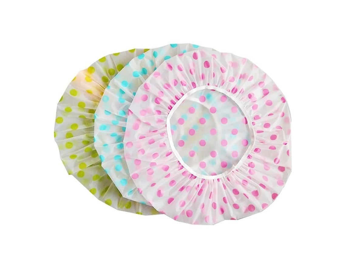 6 Gorros De Ducha De Plástico Impermeables Y Reutilizables Con Bandas Elásticas Para Spas Y Salones De Belleza.