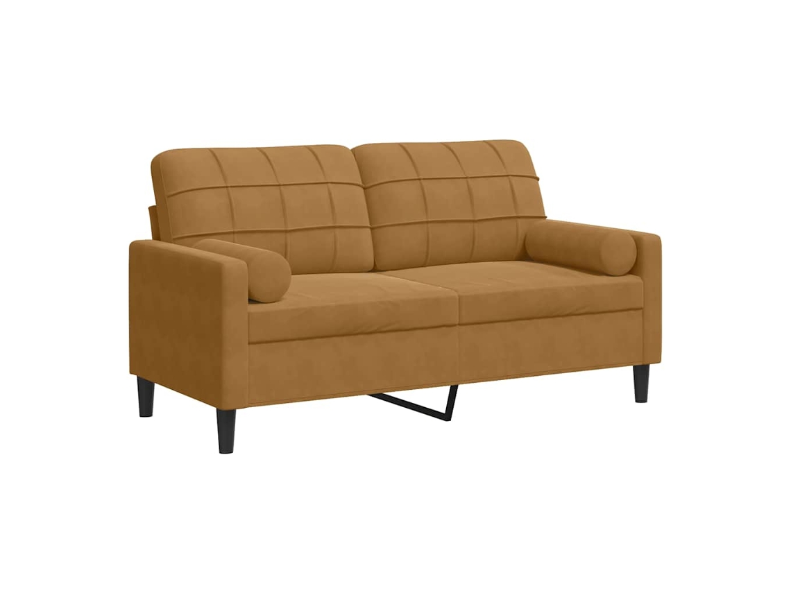 Maison Exclusive - Sofá De 2 Plazas Con Cojines Terciopelo Marrón 140 Cm