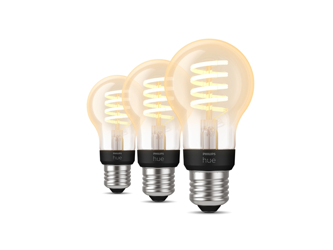 PHILIPS - Paquete de 3 bombillas de filamento E27 de ambiente blanco