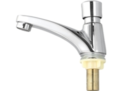 Grifo Cromado Temporizado Para Baños Públicos Con Válvula De Cierre.