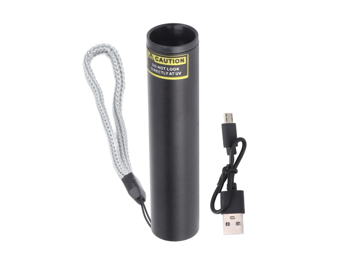 Linterna UV pequeña de 3W y 365nm, recargable por USB, con LED ultravioleta CHABERLU