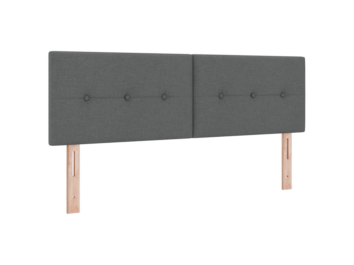 Maison Exclusive - Cabecero Led Con Tira De Luces Led Gris Oscuro 144 Cm Poliéster
