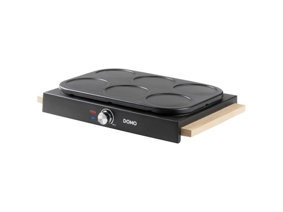 DOMO Do8717P Platos para crepes con revestimiento antiadherente Luz indicadora negra