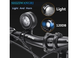 West Biking Bocina Bicicleta 2 En 1 Faro 120db 5 Modos Luz 400mah Usb-c Resistente Agua Alarma Antirrobo