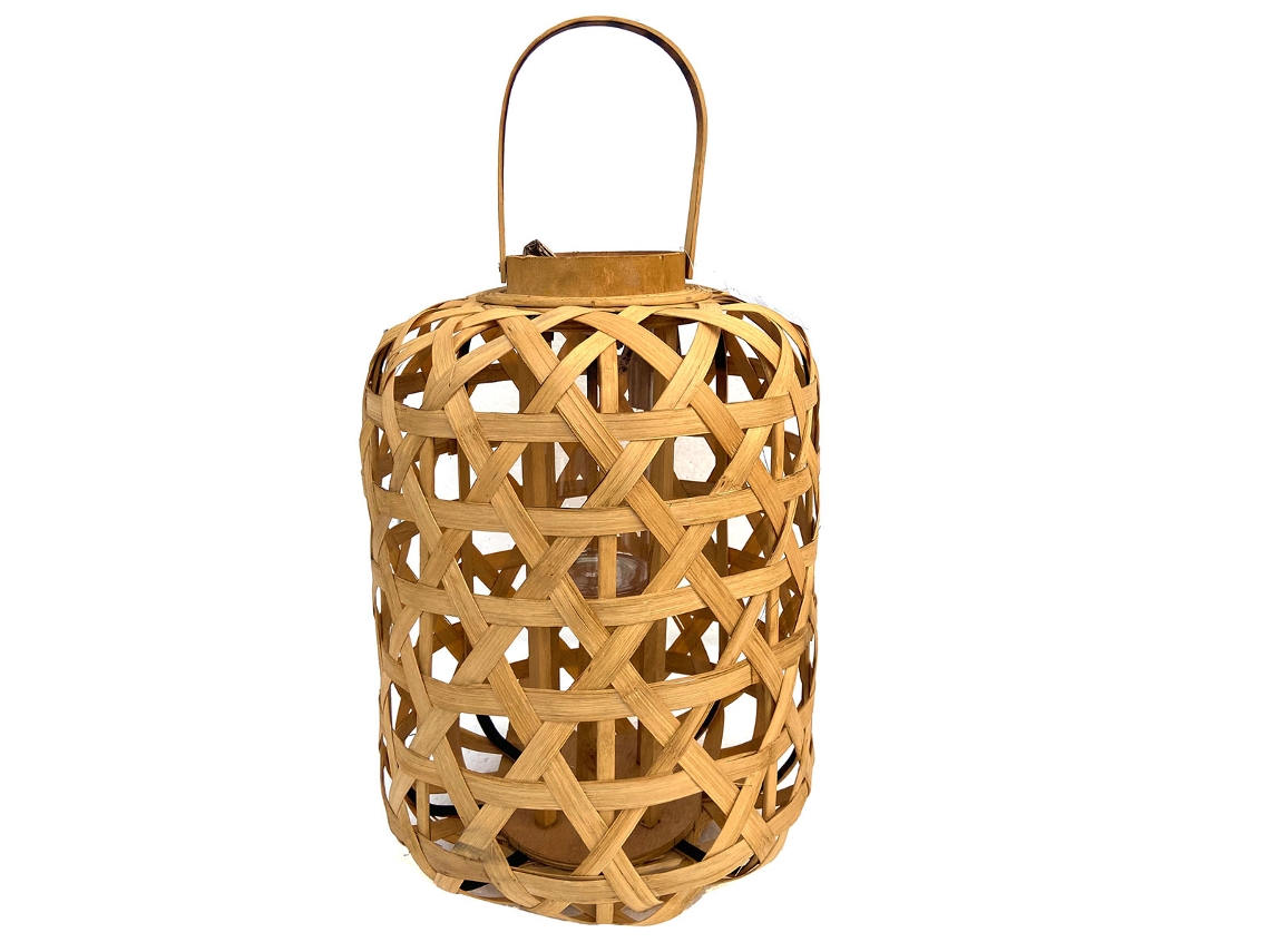 Signes Grimalt - Faroles de Decoracion | Decoracion Nordica - Farolillo de Bambú, 41x30x30 cm