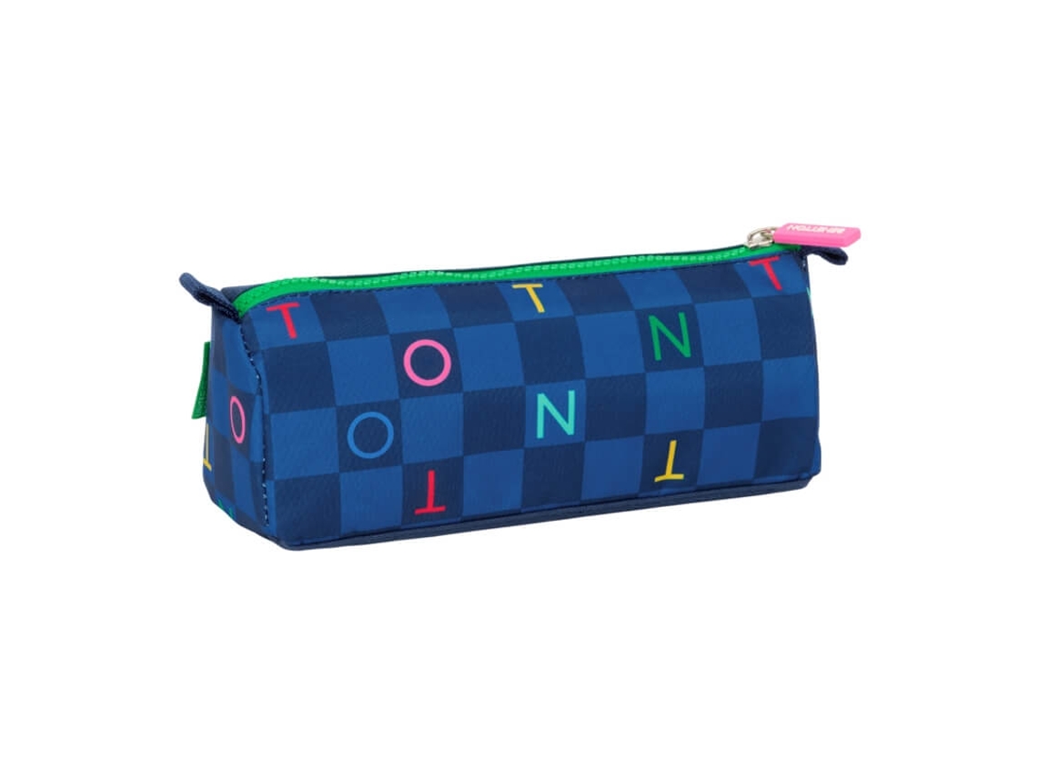 Benetton Estuche Damero Rectangular Azul Marino