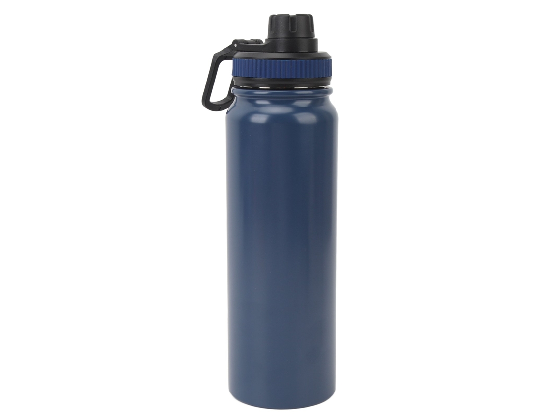 Botella De Agua Aislada De Acero Inoxidable 304, Pp, Pc, Térmica, Deportiva, Con Asa Plegable, Para Viajes Al Aire Libre, Senderismo, Pesca, Azul Osc