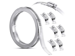 Abrazadera Para Manguera De Acero Inoxidable 304, Ajustable Con Asas, 7 Piezas (2,44 M)