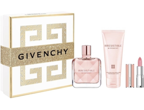 Cofre de Perfume GIVENCHY Irresistible Eau de Parfum (50 ml) + Loción Corporal (75 ml) + Labial Le Mini Rose Perfecto #001 Irresistible Pink (1.5 g)