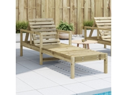 Tumbona De Madera De Pino Impregnada 199,5x62x55 Cm