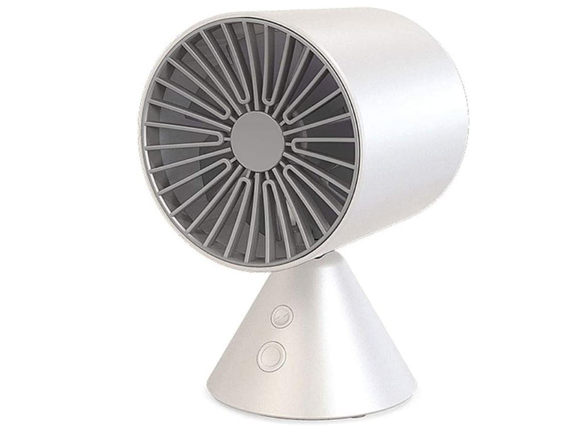 Ventilador USB Mini Silencioso para Dormitorio de Estudiantes, Ventilador de Cabeza Móvil de Escritorio Portátil, Ventilador de Escritorio para Oficina, Blanco USHION