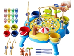 Juego De Pesca Para Niños Pequeños: Magnético Con Tablero Giratorio Eléctrico,