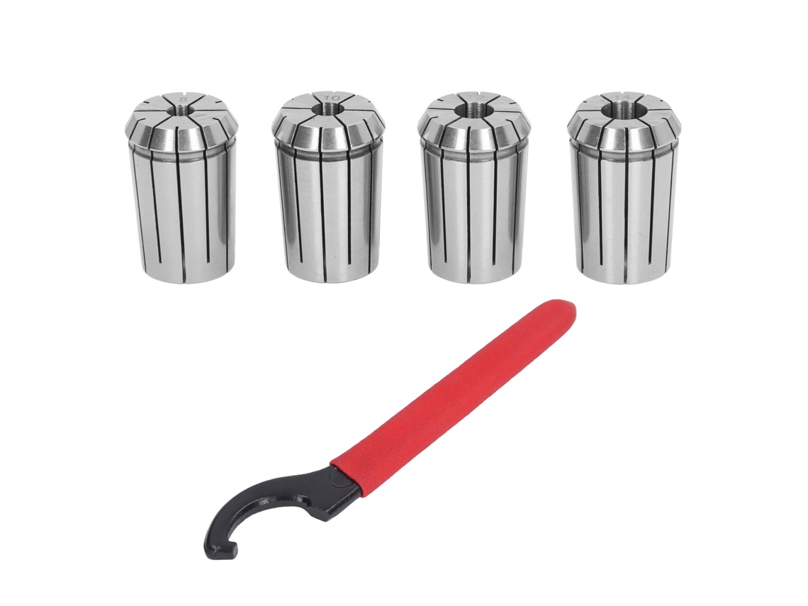 2026velora-set De 4 Pinzas Collet 8 10 12 14 Mm Acero Resorte Herramienta Cnc Fresado Tornio Con Llave