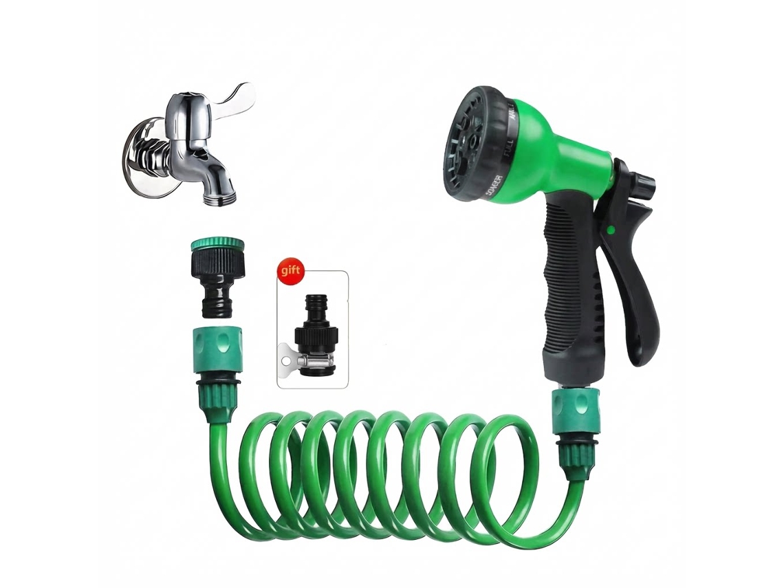 Manguera extensible Chrui de 20 m con conector rápido de EVA y 8 modos.