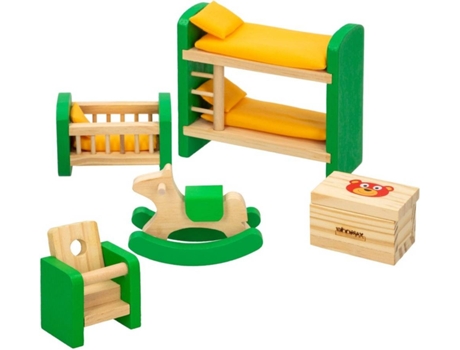Muebles de Madera WOOMAX Set Habitación Infantil Casa De Muñecas (Edad Mínima: 3 años)