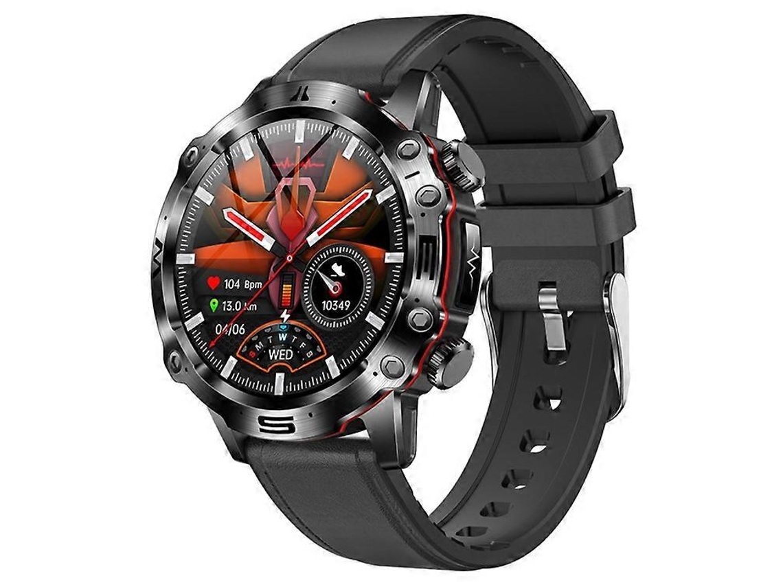 Reloj deportivo inteligente ET482, pantalla AMOLED de 1,43 pulgadas, llamadas Bluetooth, ECG y correa de cuero Saisiyiky