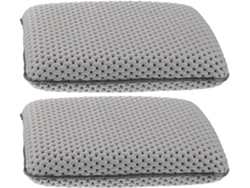 Juego De 2 Cojines De Baño De Espuma Antideslizantes De 29x19 Cm, Color Gris, Con Grandes Ventosas.