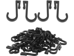 100 2 Paquete Utilitario De Ganchos En Forma De S De Plástico Negro, Planos, Mm, Sin