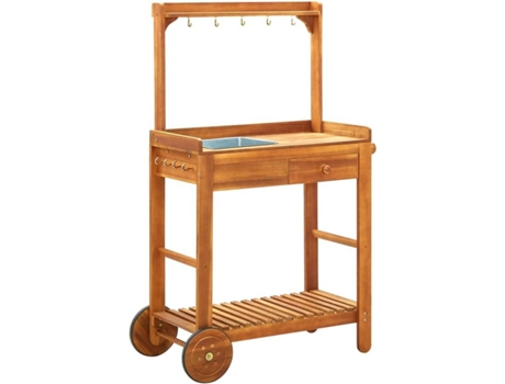 Carrito de cocina VIDAXL Marrón Madera (92x43.5x141.5 cm)