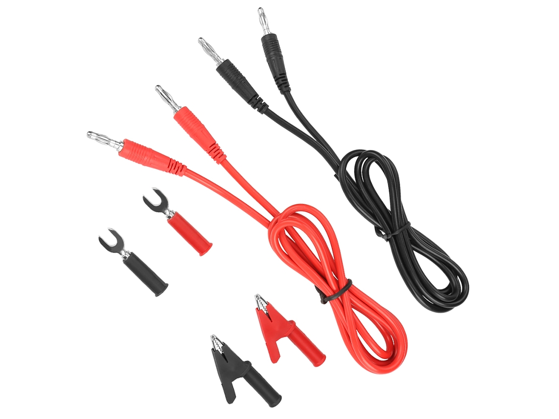 Kit De Prueba De Cables 6 En 1 Con Conector Banana A Banana Y Pinza De Cocodrilo De 6 Mm P1041b