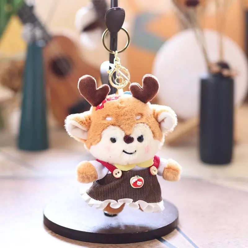 (estilo 2) Llavero De Peluche De Mini Ciervo Con Astas, Adorno Para Bolso