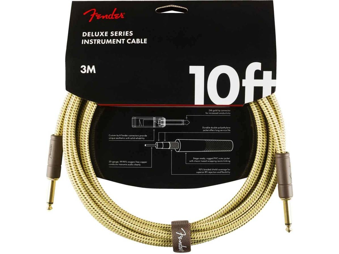 Cable para Instrumentos FENDER Deluxe Series Jack/Jack Tweed Yellow (3 m)