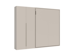 Cama Abatible Francesa Vertical Versia Sofà 140 Con Armario Izquierdo De 2 Puertas Clay