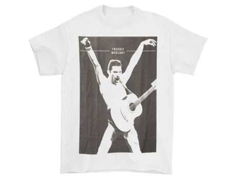 Camiseta ROCKINSTONE Queen Freddie y guitarra (Algodón - XXXL)