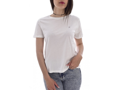 Camiseta TOMMY JEANS Algodón Mujer (M - Beis)