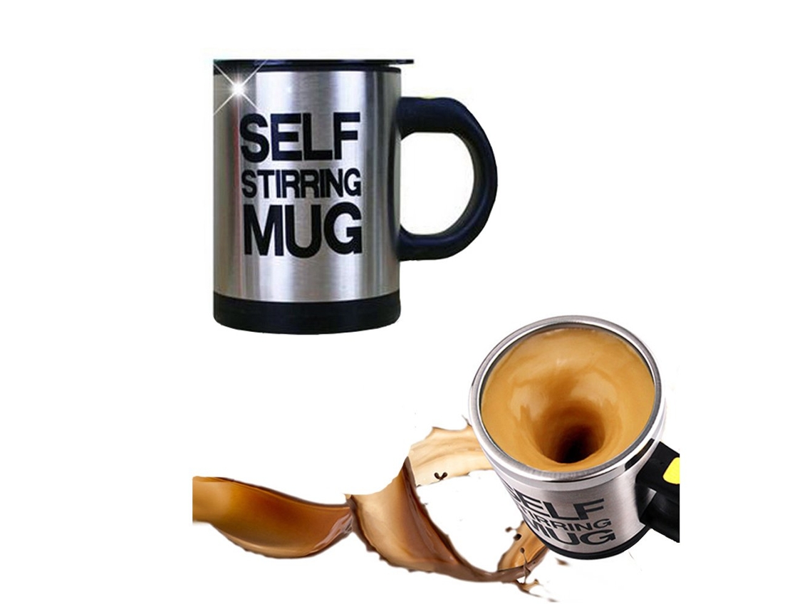 Copo Misturador Automático Em Aço Inox E Plástico. Regulável Para Café, Leite, Chá E Demais Bebidas.