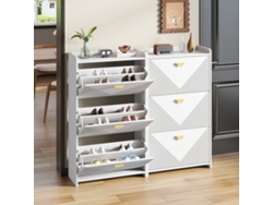 Zapatero 140x30x120 cm 6 Puertas Batientes Blanco MOBRIO