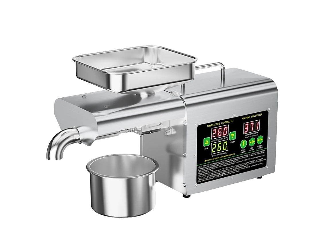 Prensa de aceite, acero inoxidable, control automático de temperatura, 220 V, UE