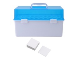 Caja Para Tubos De Ensayo Con Tapa Protectora Y Asa Portátil Para Laboratorios, Capacidad Para 20 Tubos.