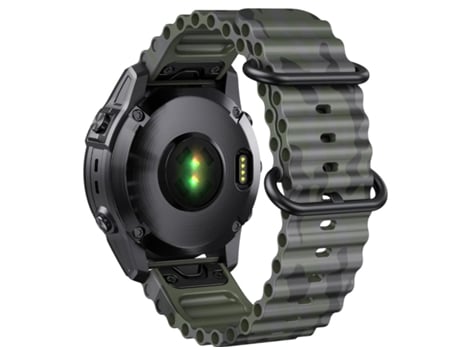 Correa Ocean Waves para Garmin Quatix 7 Po Naranja y Verde Militar Pack 2X VEANXIN