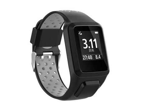 Correa de Silicona Tomtom Adventurer / Runner 2 3 / Spark 3 CO-PHÉNIX ALCA03 Negra y Gris