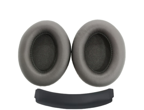 1 par de almohadillas de cuero proteico PU para Mpow 059 con diadema Negro