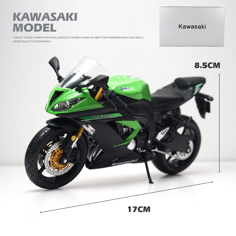 (verde) Modelo De Motocicleta De Aleación 1:12 Con Amortiguador, Juguete Coleccionable
