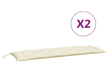 Cojines de banco de jardín VIDAXL de tela Oxford blanco crema