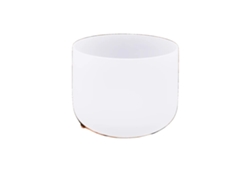 Cuenco esquinero de cuarzo de alta pureza de 8 pulgadas, sonido armonioso, blanco
