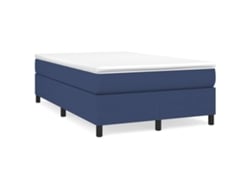 Cama Box Spring Con Colchón Tela Azul 120x190 Cm