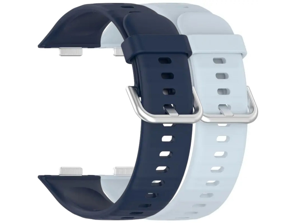 Pack 2X Correa Silicona Cierre Metálico para Huawei Watch Fit 3 Azul Medianoche y Azul Claro VEANXIN