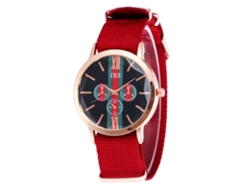 Reloj De Pulsera De Moda Para Mujer Con Correa De Nailon Y Números Romanos J57 (rojo)
