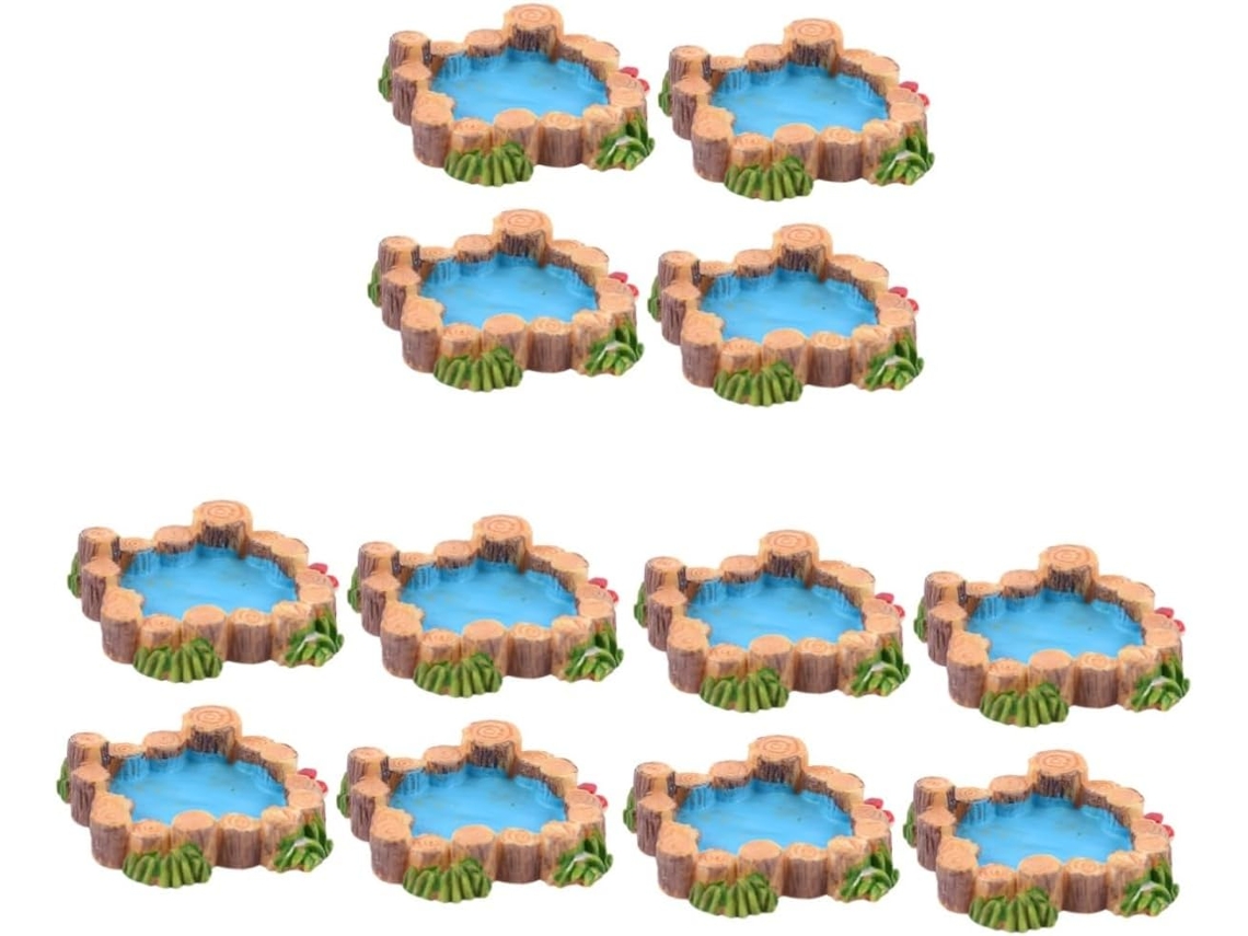 12 Piezas De Paisajes En Miniatura De Resina, Decoraciones Para Micro Jardines, Piscinas Y Praderas.
