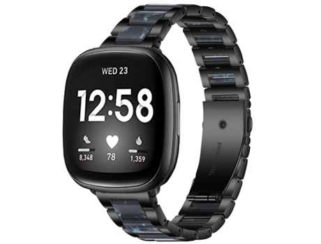 Correa Acero Inoxidável + Resina Safira para Fitbit by Google Versa 3