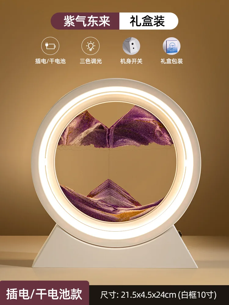 (estilo 5) Lámpara De Mesa Moderna Con Pintura Geométrica Sobre Arena, Alimentada Por Usb, Brillo Ajustable.